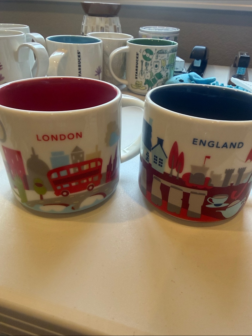 Starbucks coffee mugs London and England set